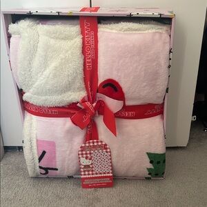 Hello Kitty Pink and Cream Plush Blanket